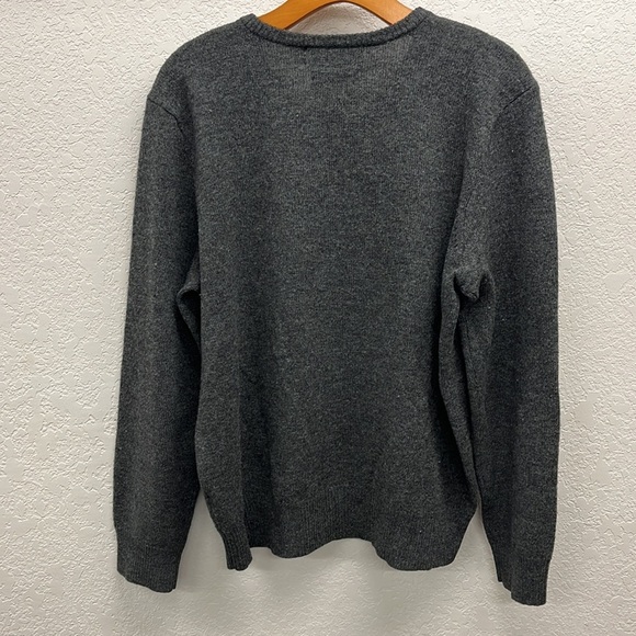 Polo by Ralph Lauren Gray Wool V-Neck Pullover Sweater L - Picture 4 of 4